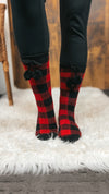 Plaid Boot Socks Bundle: Red