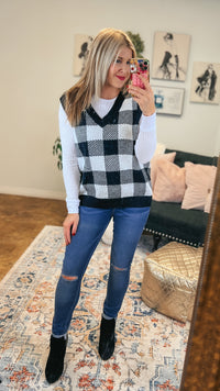 Tenille Plaid Knit Sweater Vest