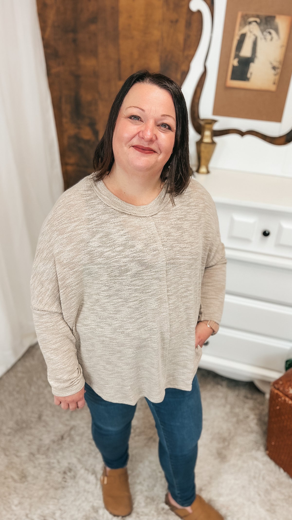 Kimberly Knit Top | Taupe