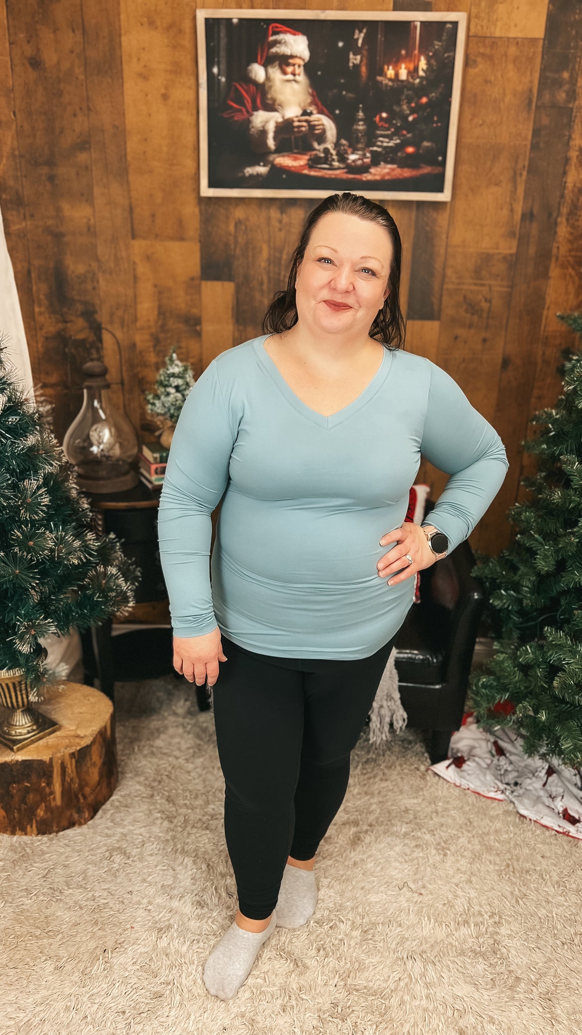 Kelsey Brushed Long Sleeve | Blue Grey