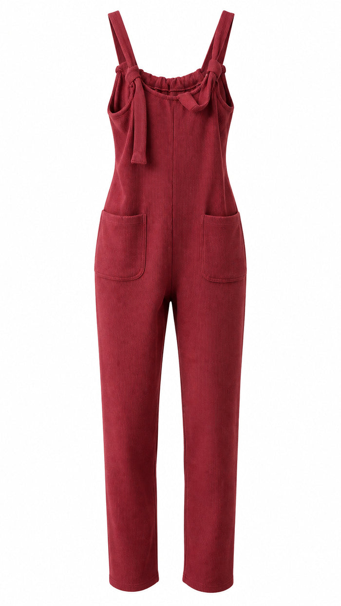 Genevieve Ribbed Knit Romper | Red Bean *SALE*