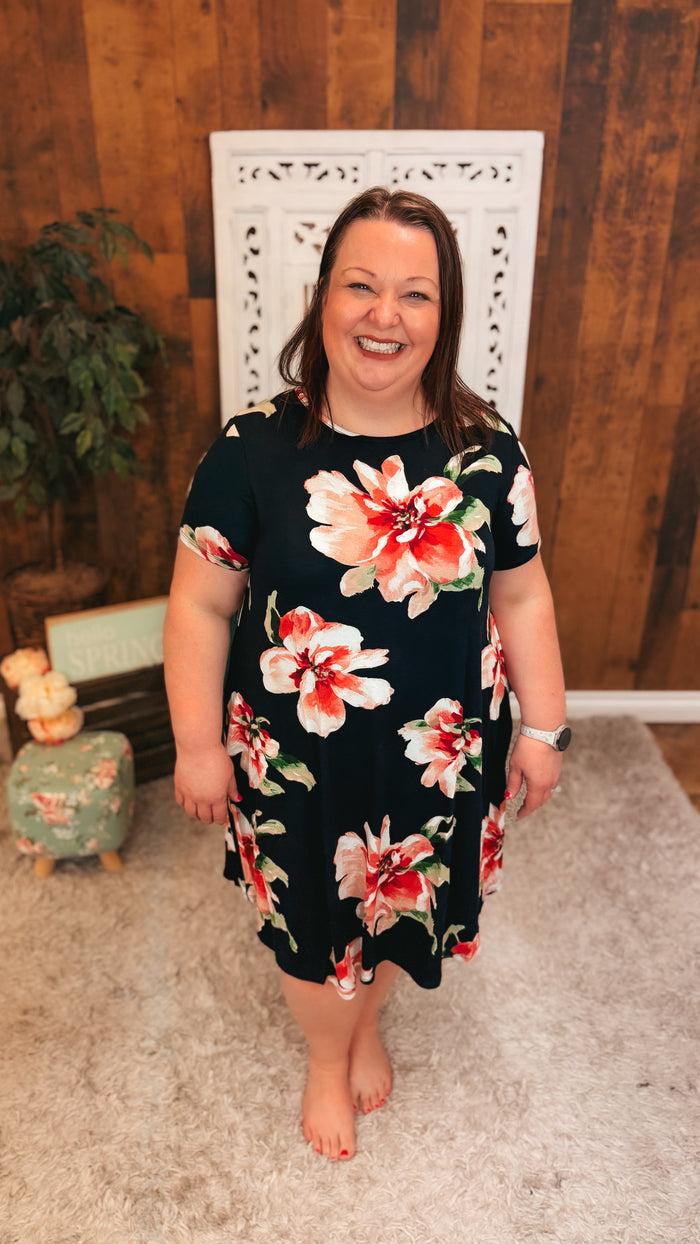 Mariah Floral Sundress | Black