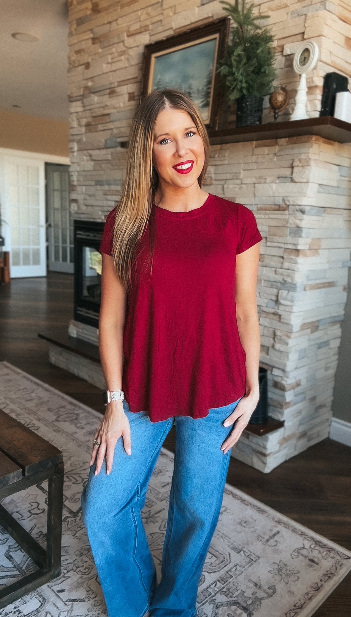 Morgan Basic Tee | Wine