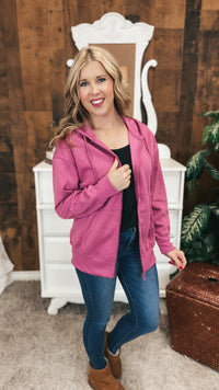 Nora Zip Hoodie | Antique Fuchsia