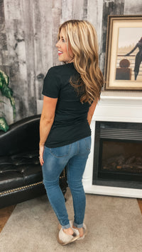 Pink Santa Tee| Black