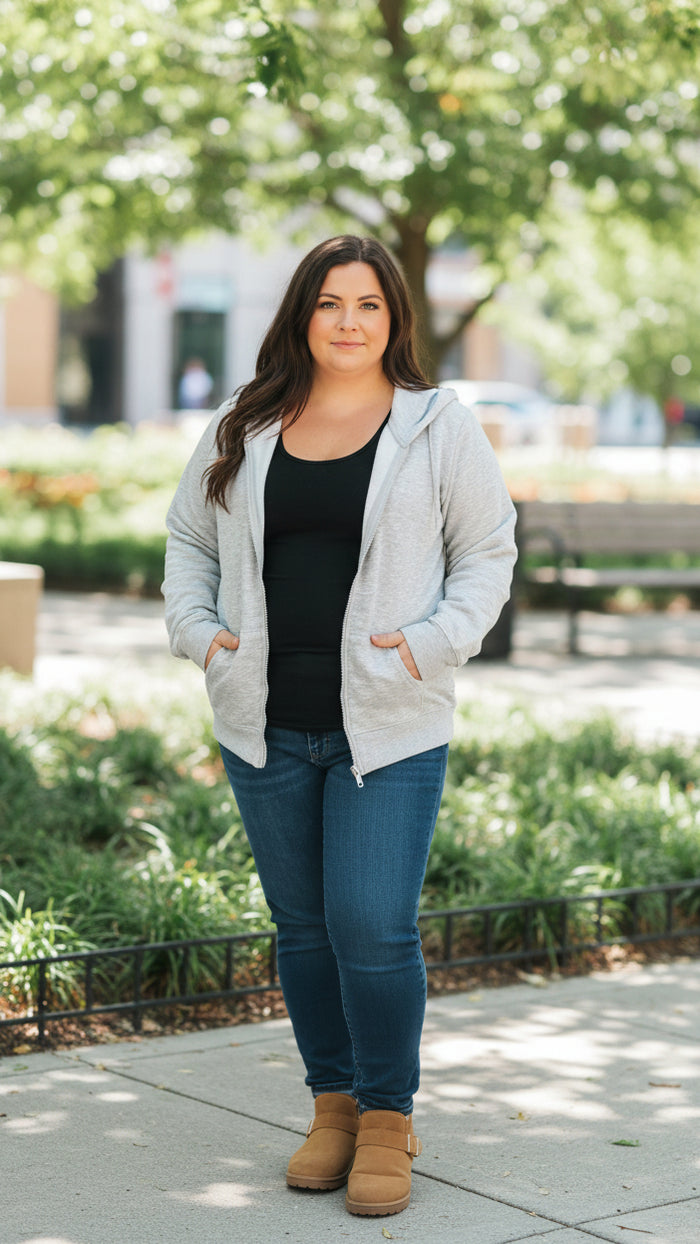 Layne Zip Hoodie: Grey