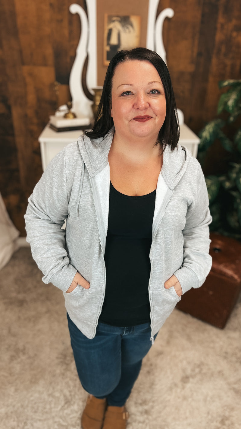 Layne Zip Hoodie: Grey