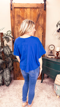 Juliette Flutter Tee | Classic Blue