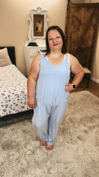 Jordyn Hotshot Romper: Periwinkle