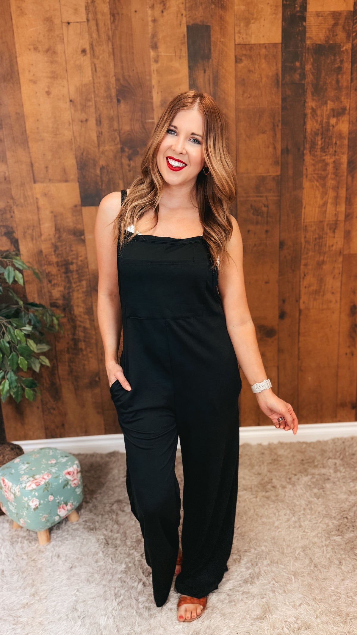 Rebecca Wide Leg Romper | Black