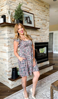 Sadie Floral Sundress | Soft Navy
