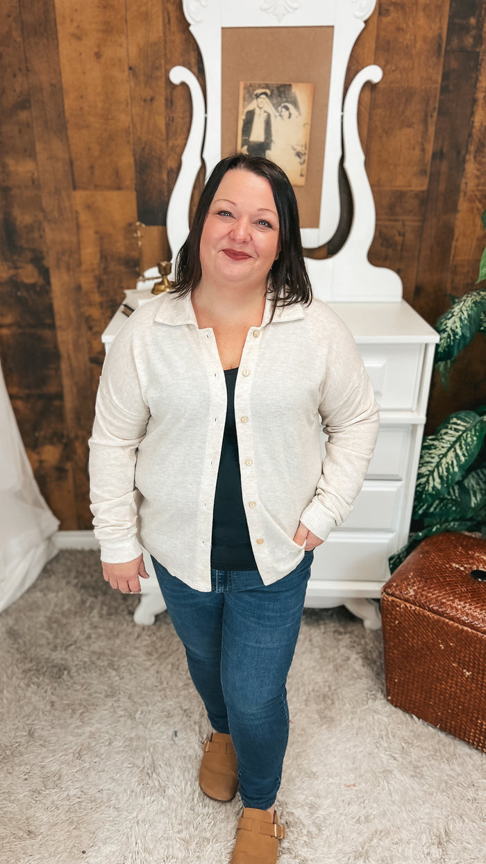 Loriann Button Shirt | Taupe