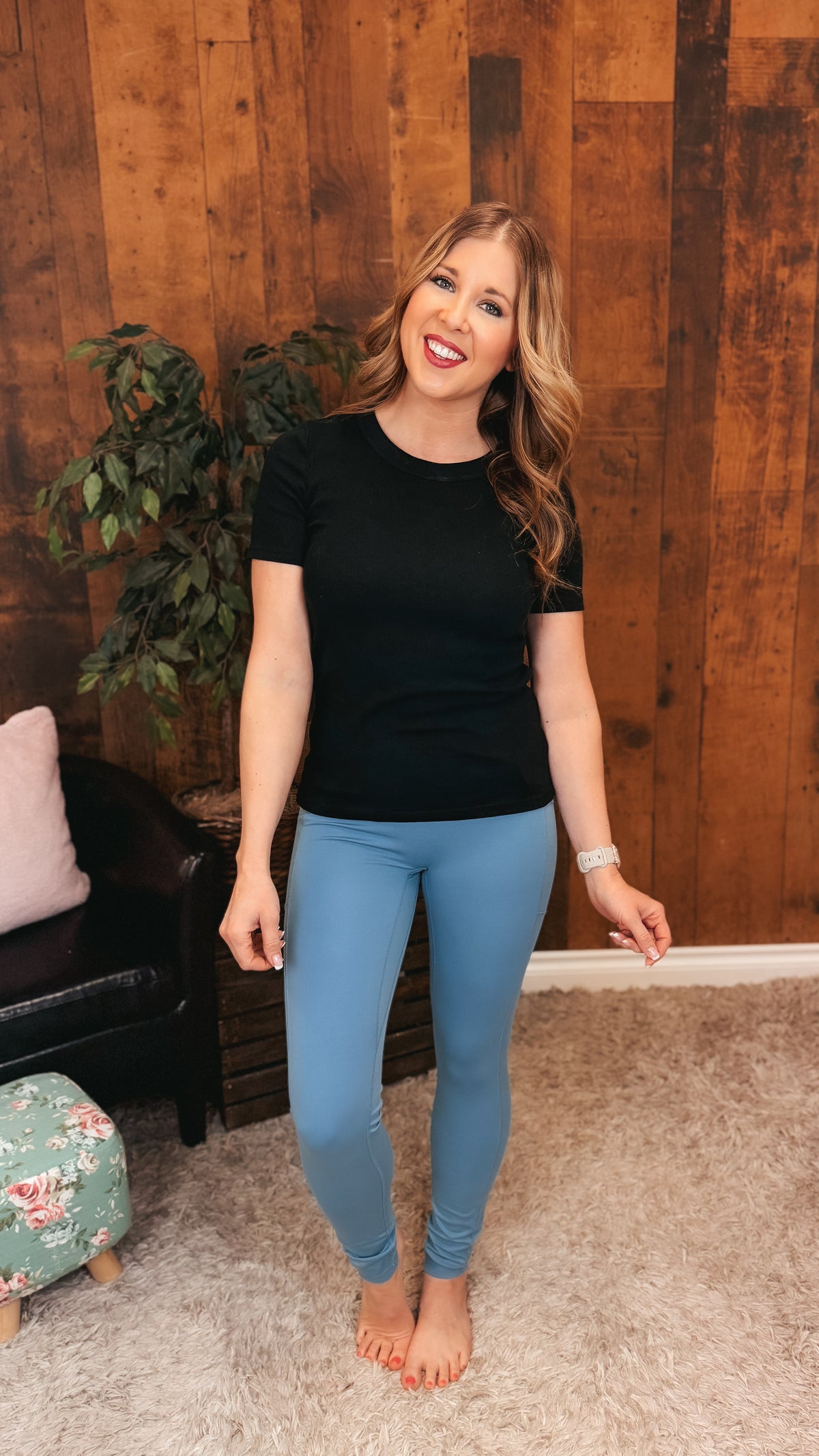 Zoey Athletic Leggings | Ice Blue