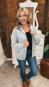 Layne Zip Hoodie: Grey