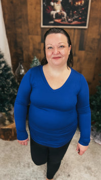 Kelsey Brushed Long Sleeve | Light Navy