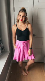 Alicia Flutter Skirt: Pink