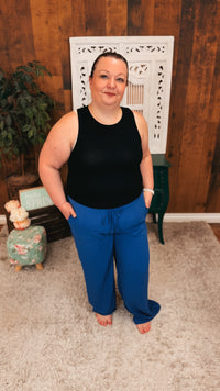 Crystal Wide Leg Pants | Denim Blue