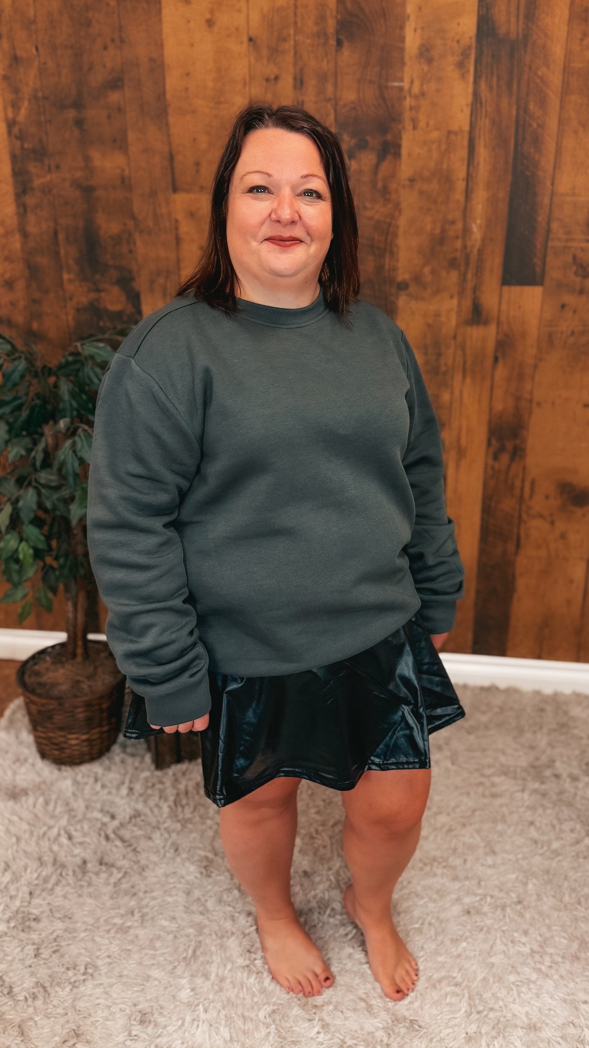 Dakota Faux Leather Skort | Black