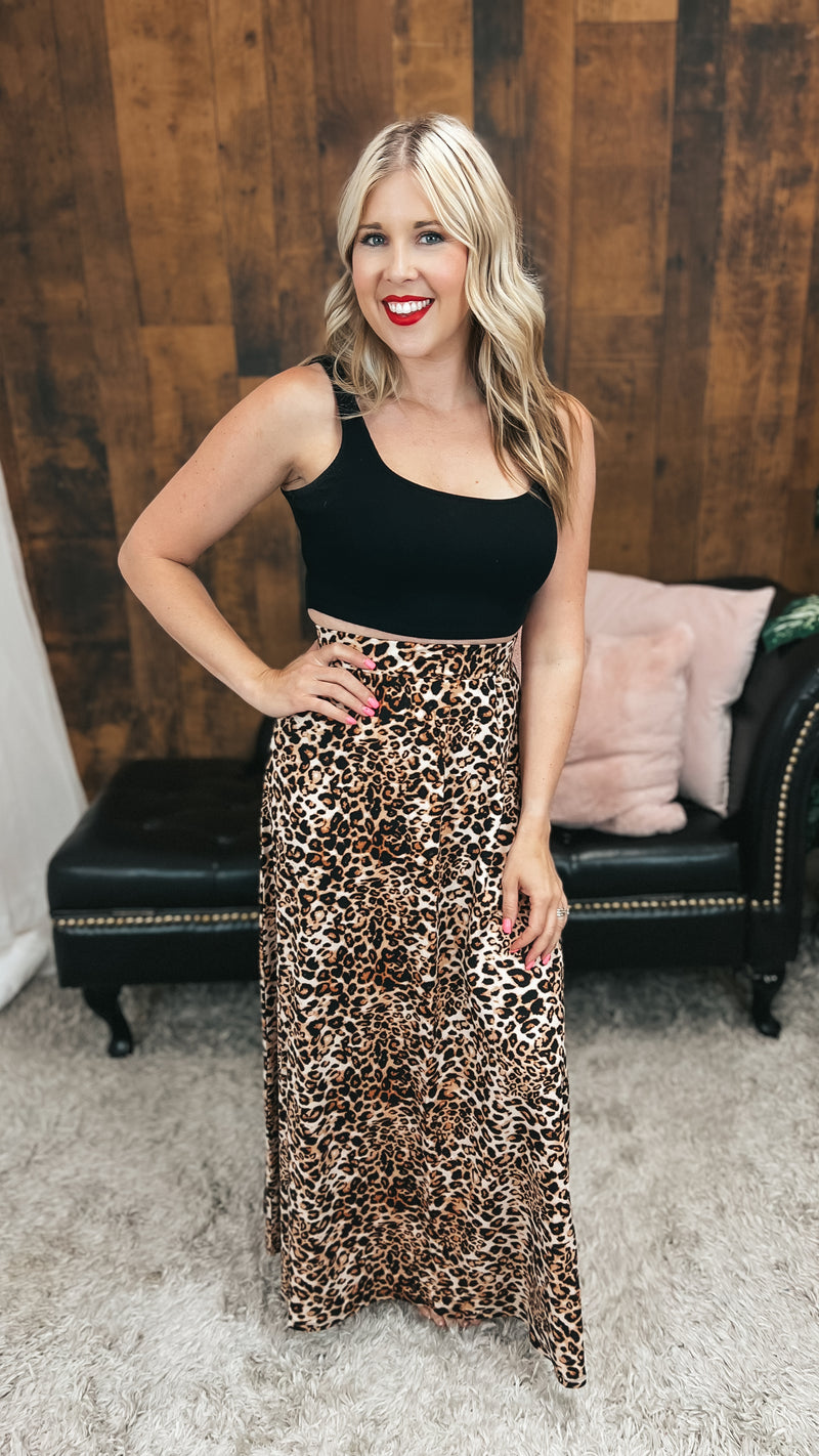 Roxanne Leopard Maxi Skirt