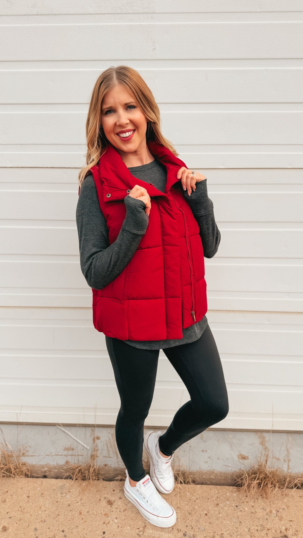 Tori Puffer Vest | Burgundy