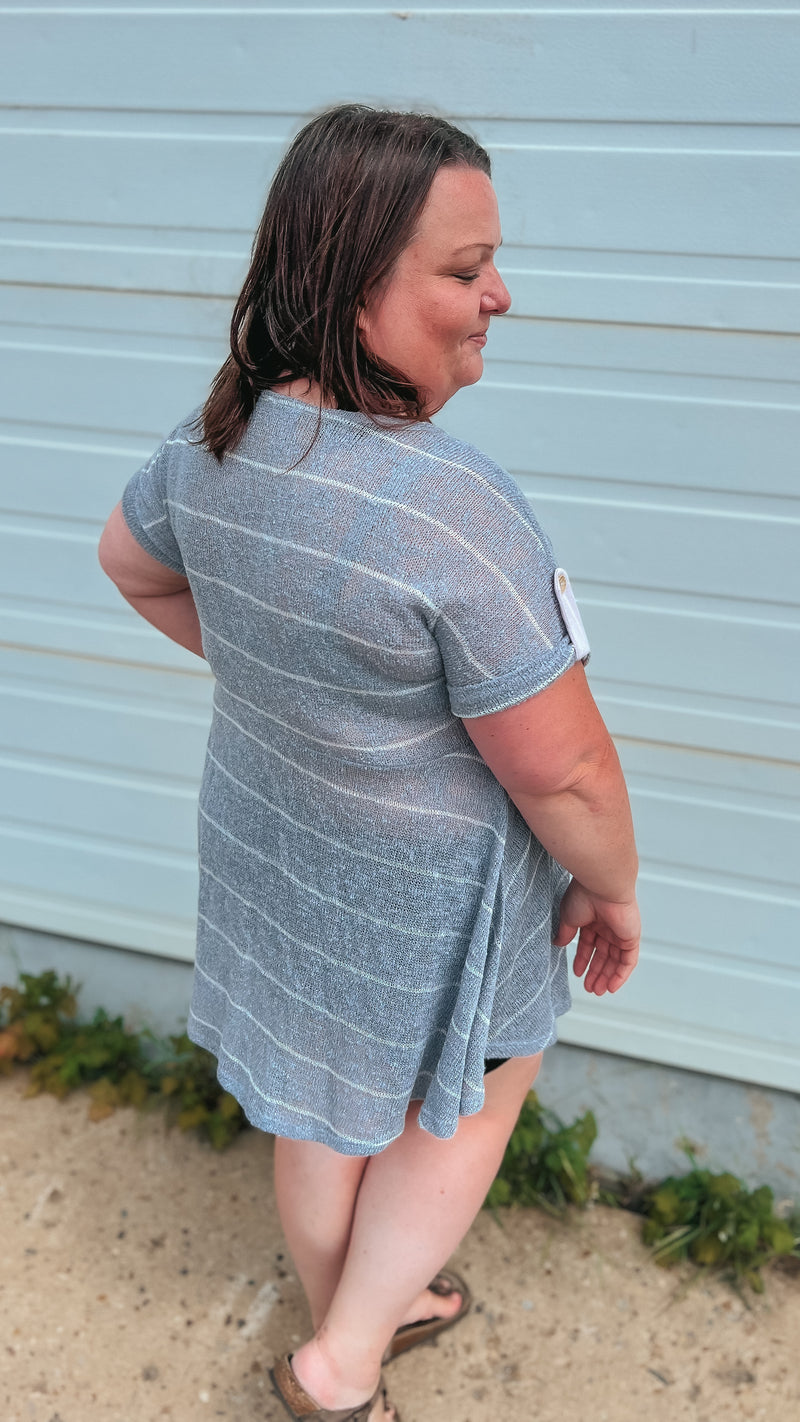 Kelsey Knit Tunic: Blue