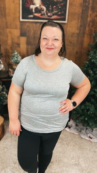 Laura Heathered Tee | Grey