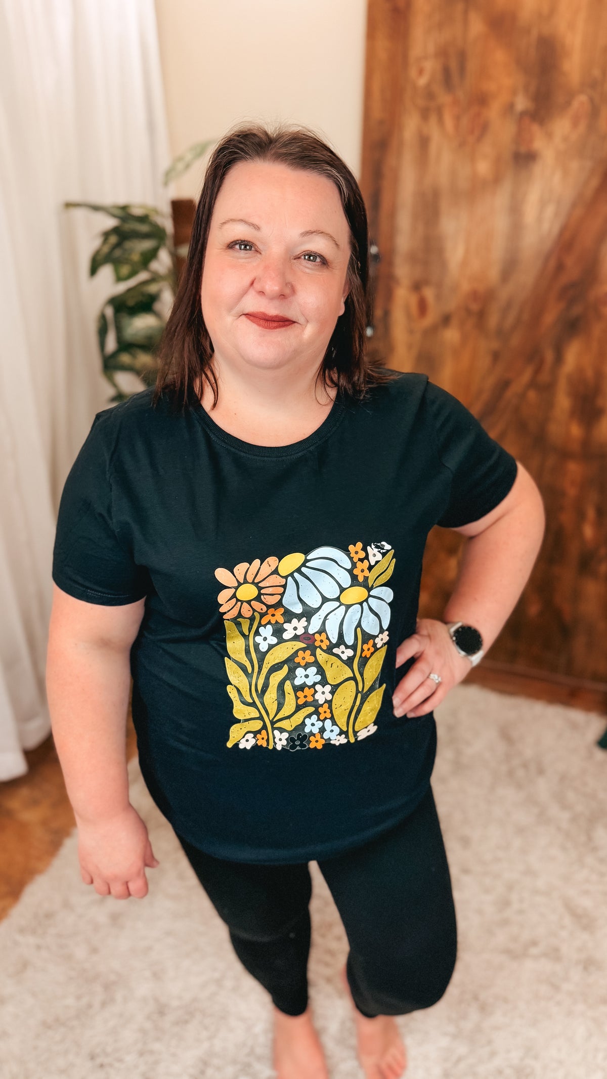 Floral Graphic Tee | Black