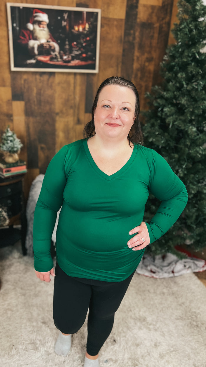 Kelsey Brushed Long Sleeve | Dark Green