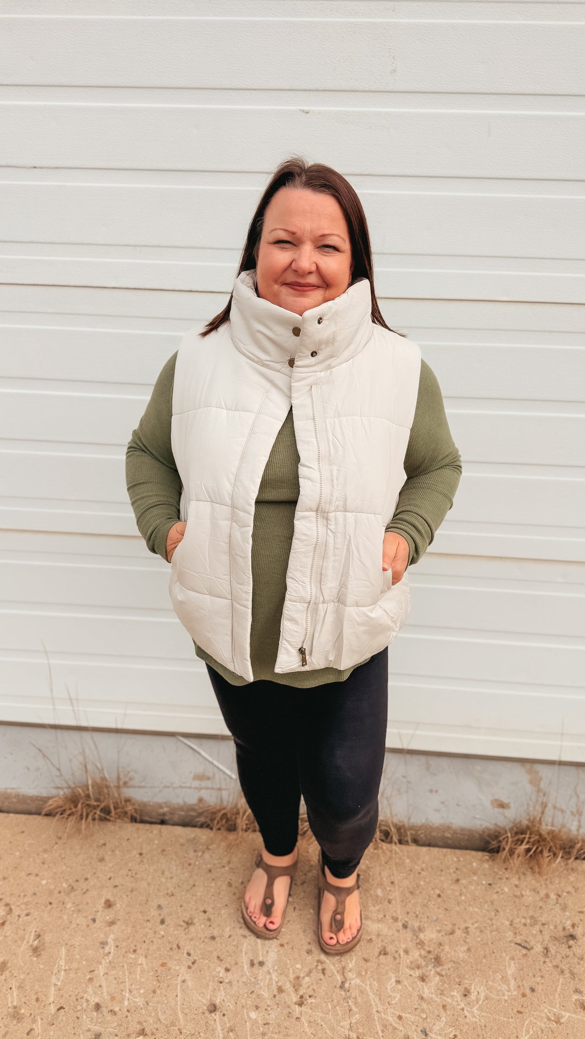 Tori Puffer Vest | Sand Beige