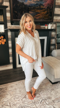 Lynn Stripe Blouse | White