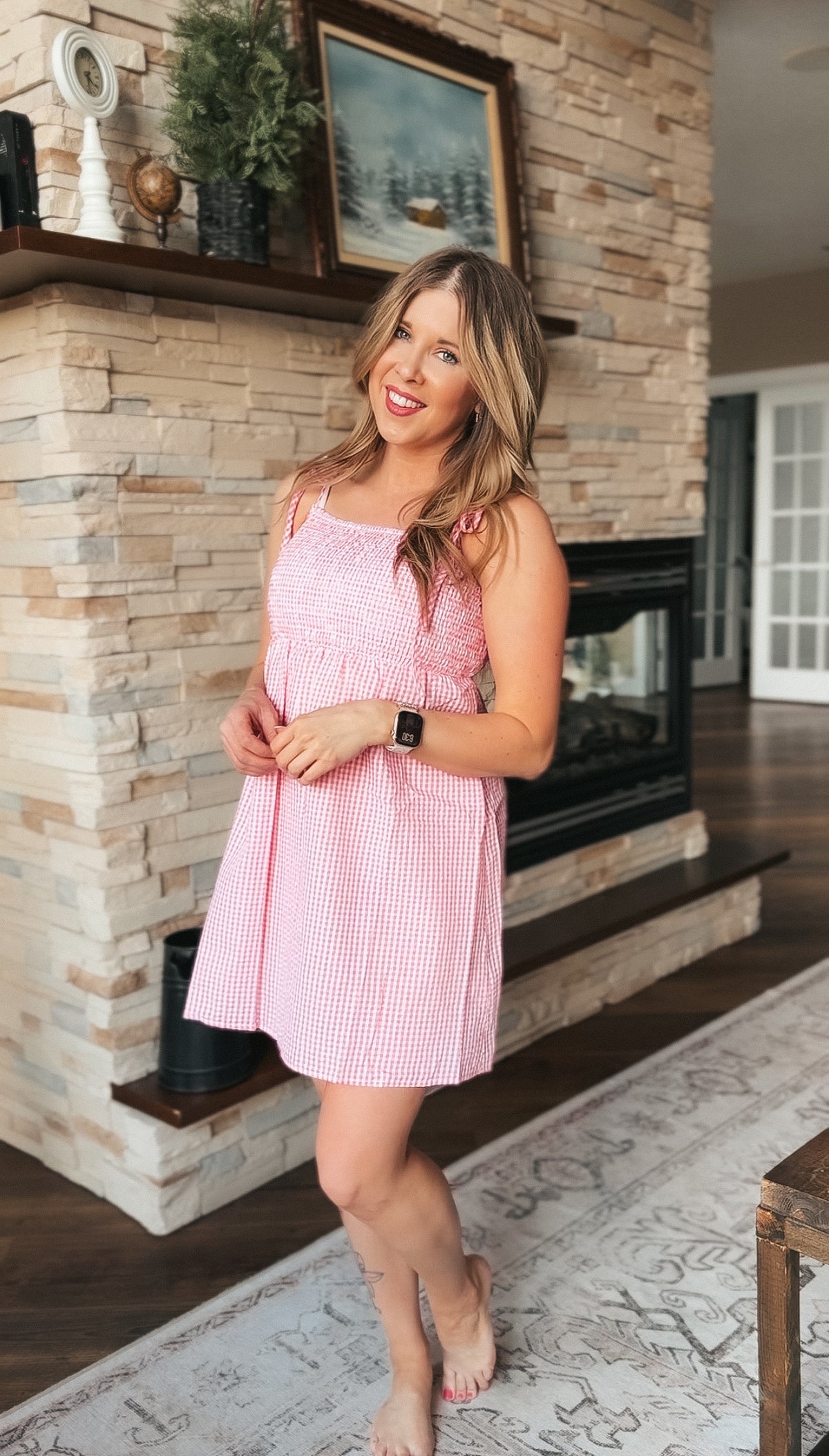 Eva Gingham Sundress | Pink