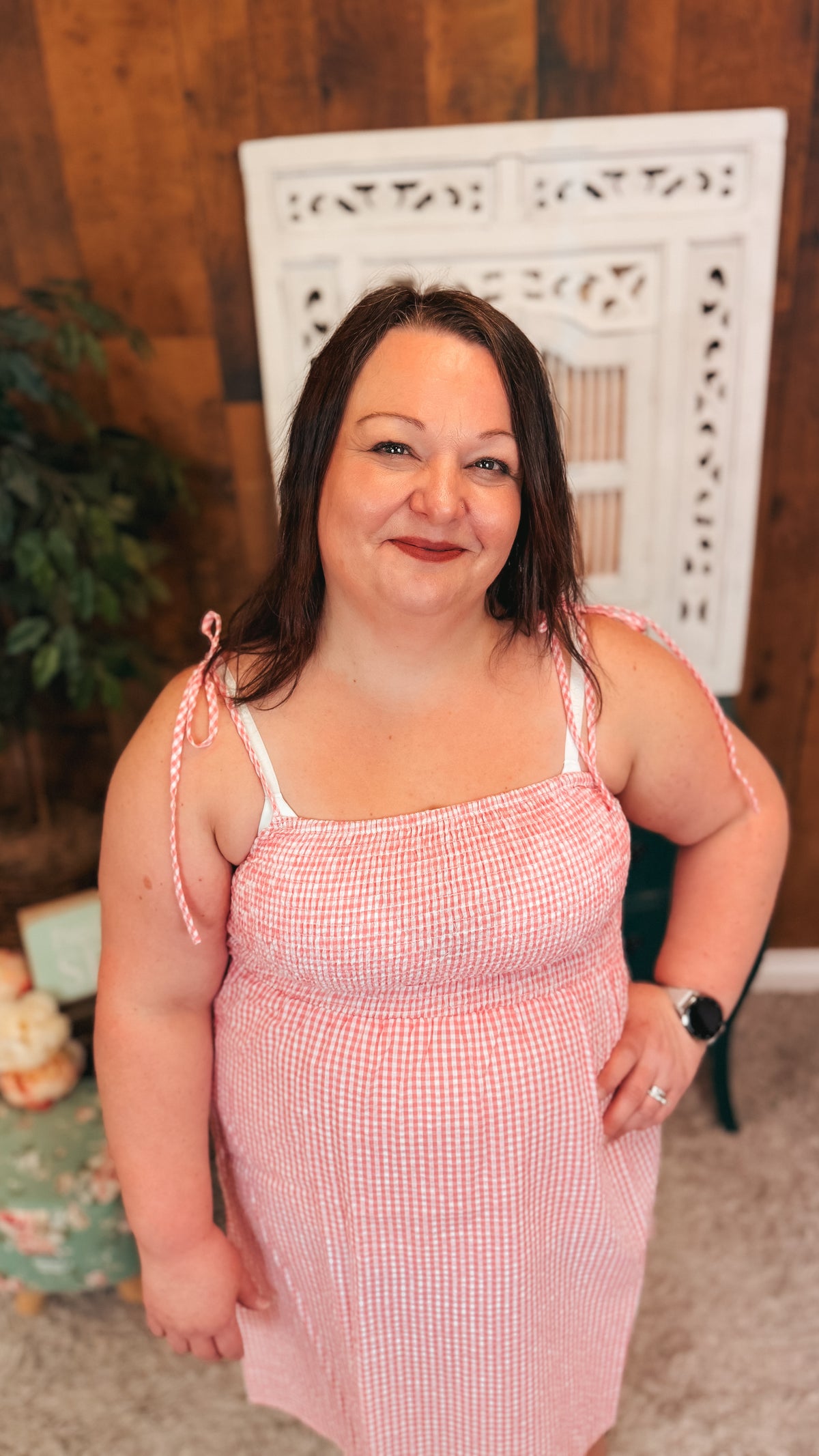 Eva Gingham Sundress | Pink