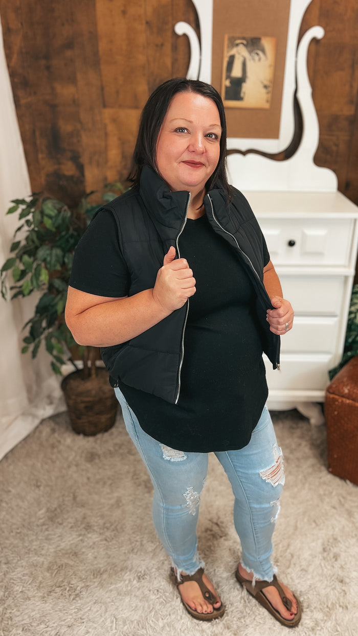 Courtney Puffer Vest: Black