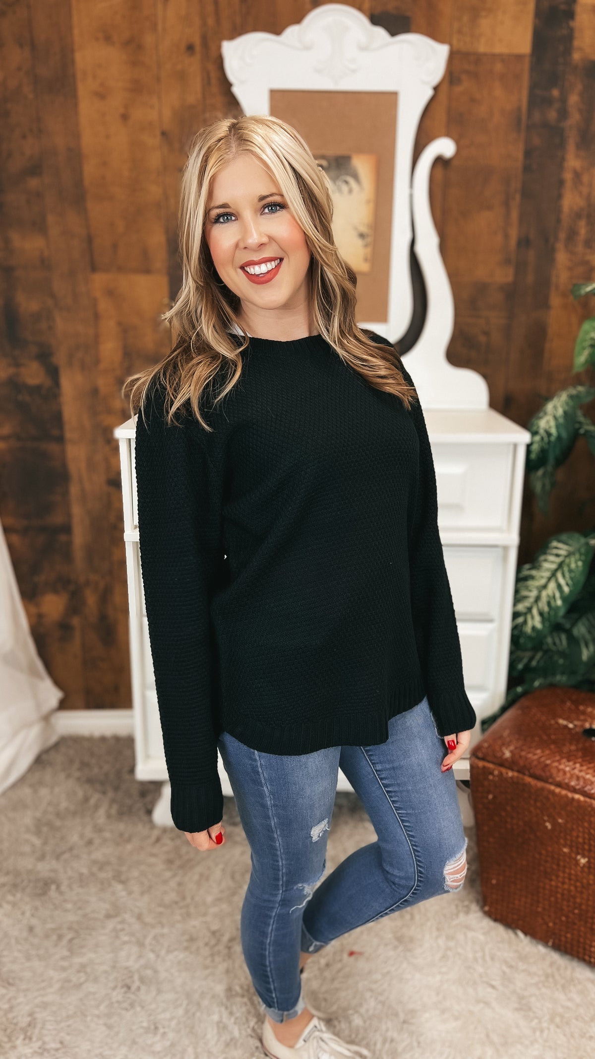 Scarlett Knit Sweater: Black