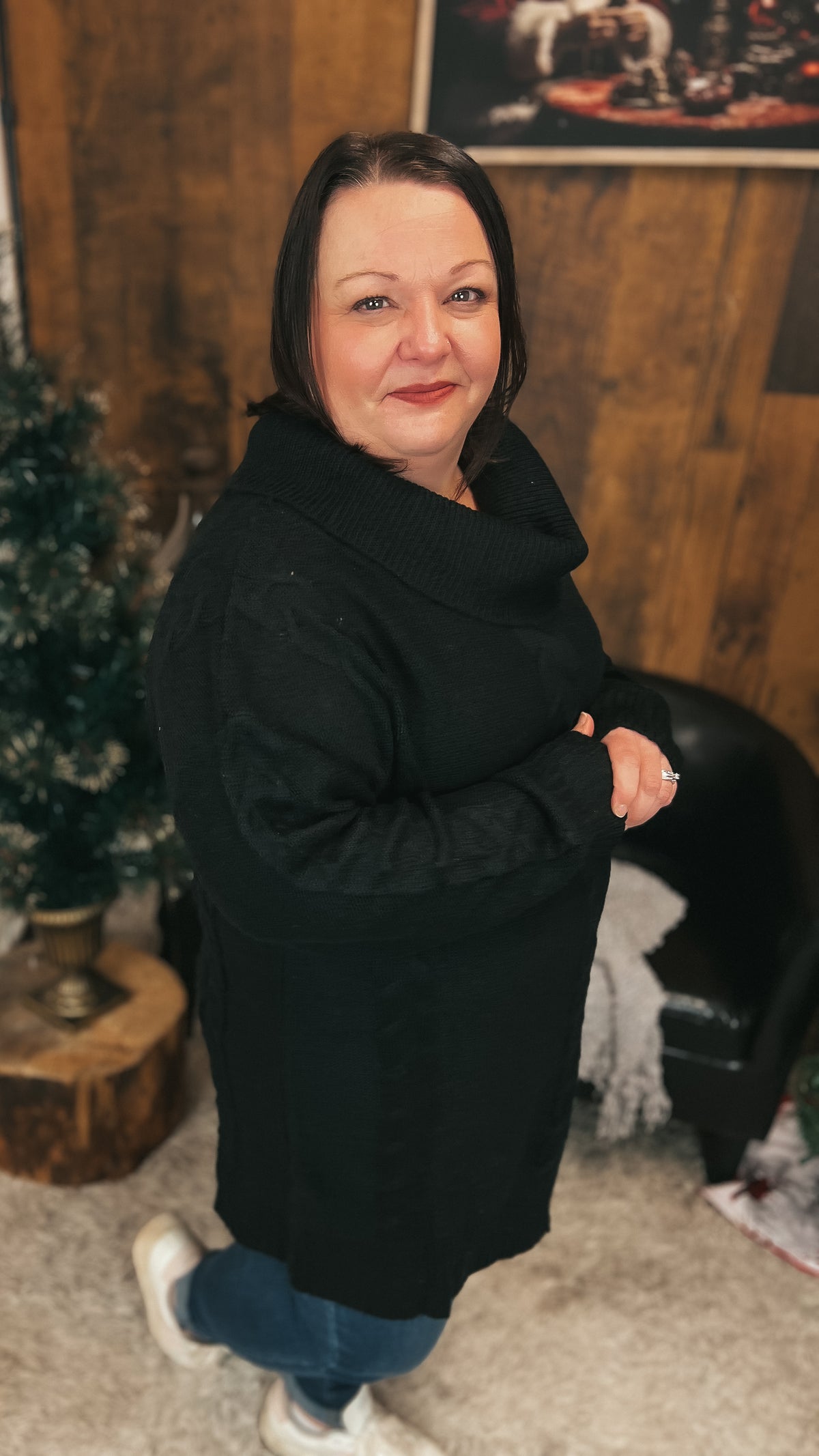 Cathy Cable Knit Sweater | Black