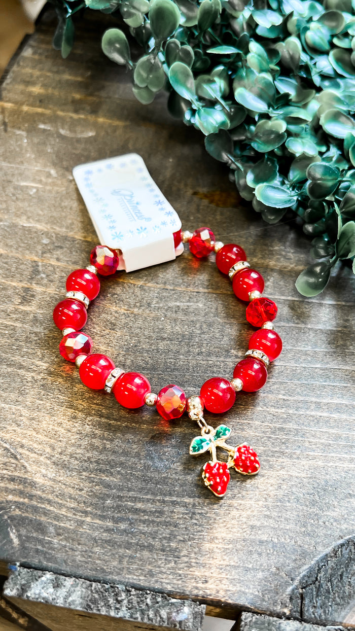 Strawberry Beaded Bracelet