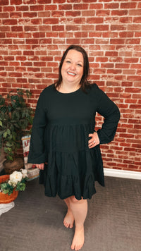 Clara Long Sleeve Dress | Black