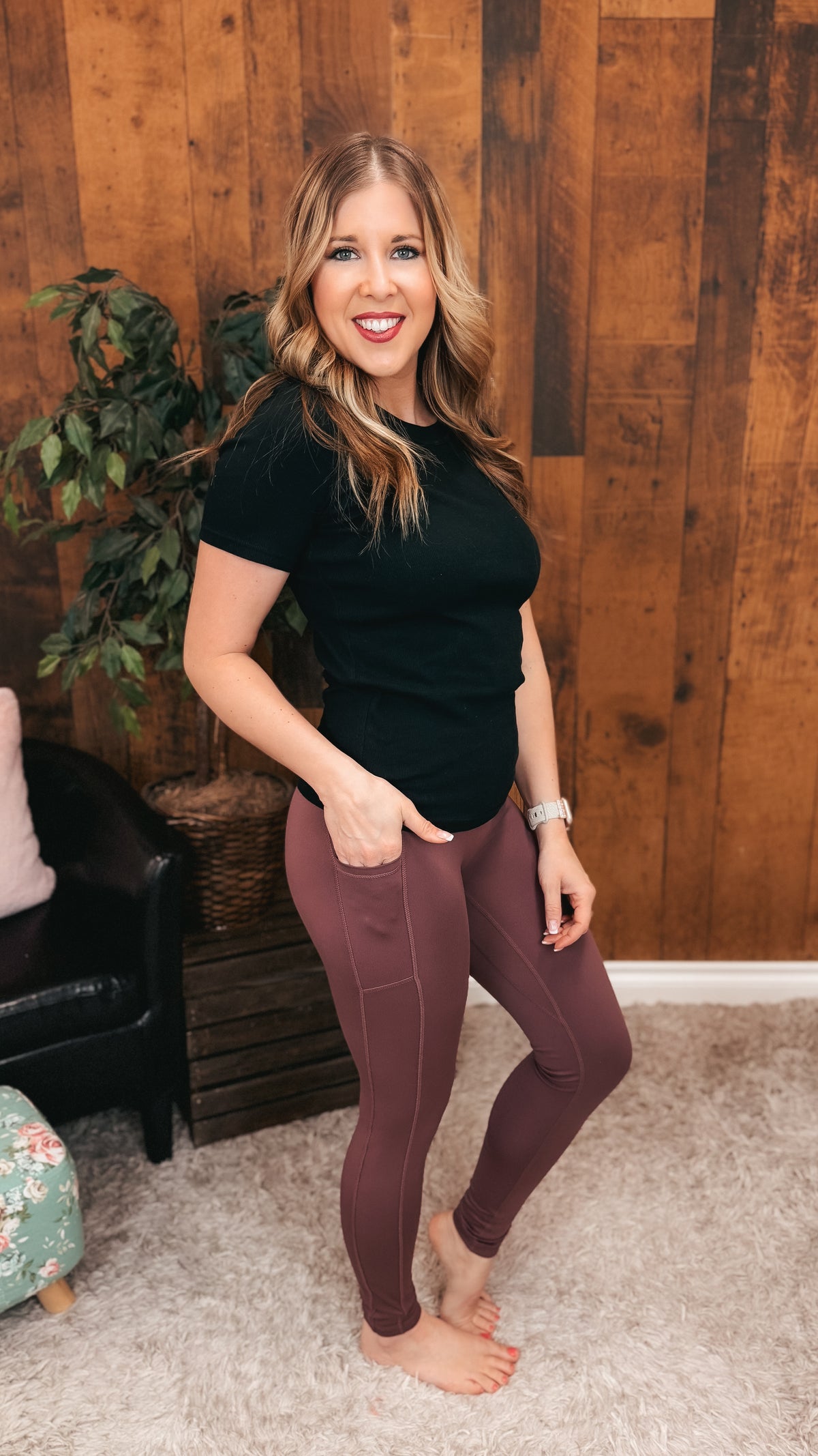 Zoey Athletic Leggings | Plum