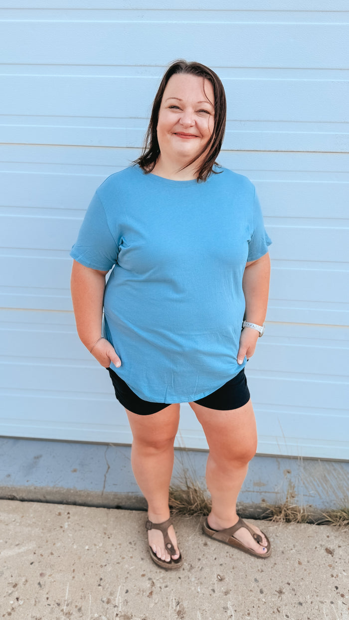 Julia Basic Tee | Blue Grey