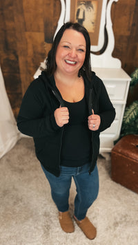 Layne Zip Hoodie: Black