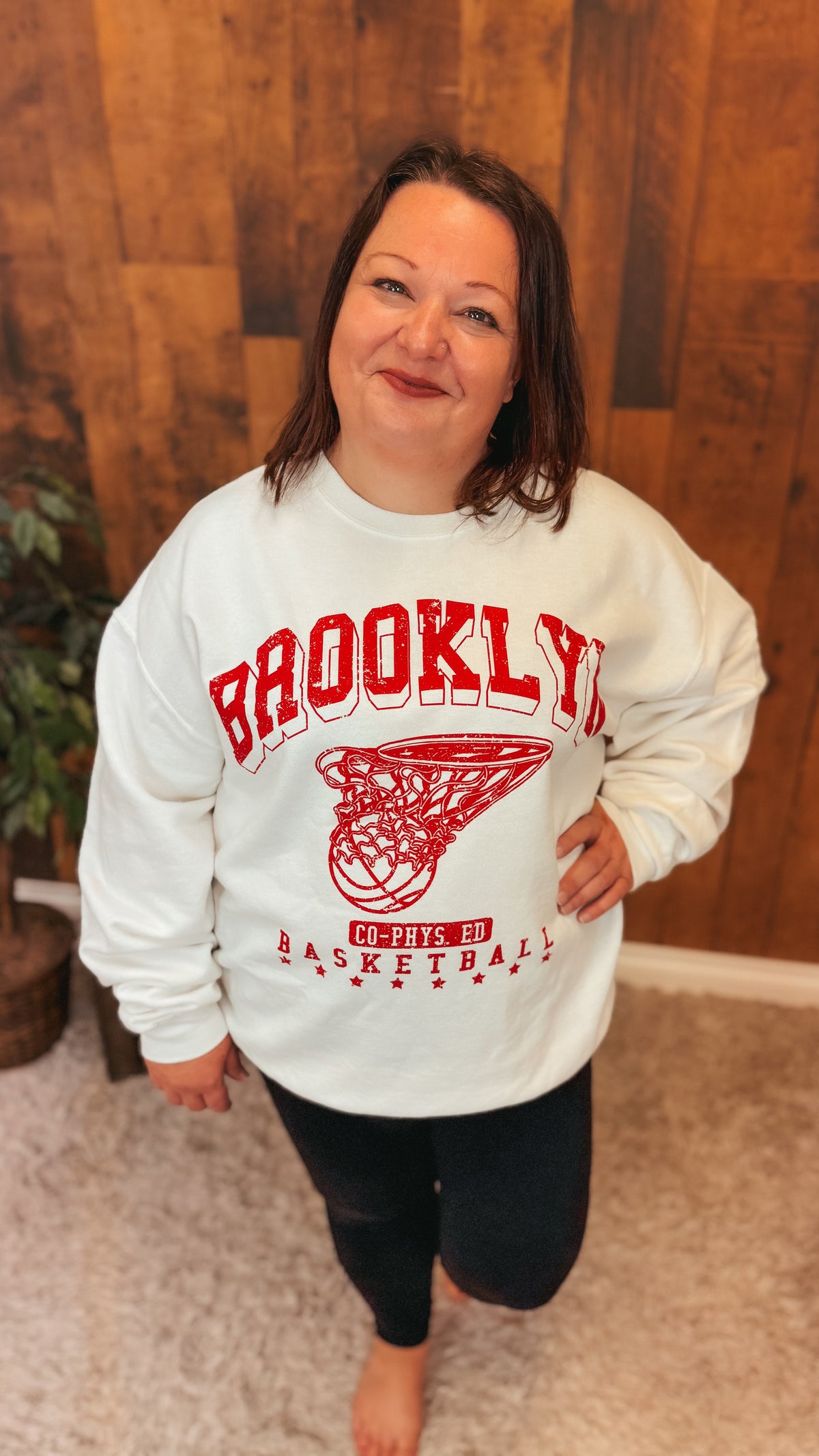 Brooklyn Basketball Crewneck | Ivory
