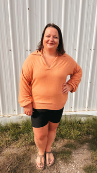 Tamara V-Neck Sweater | Rust