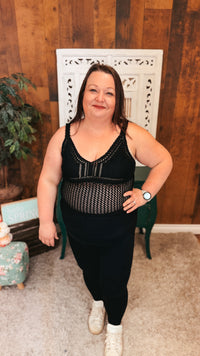 Aislynne Crochet Tank Top | Black
