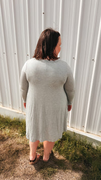 Violet Long Sleeve T-Shirt Dress | Grey