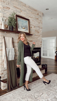 Kendal Duster Cardigan | Olive