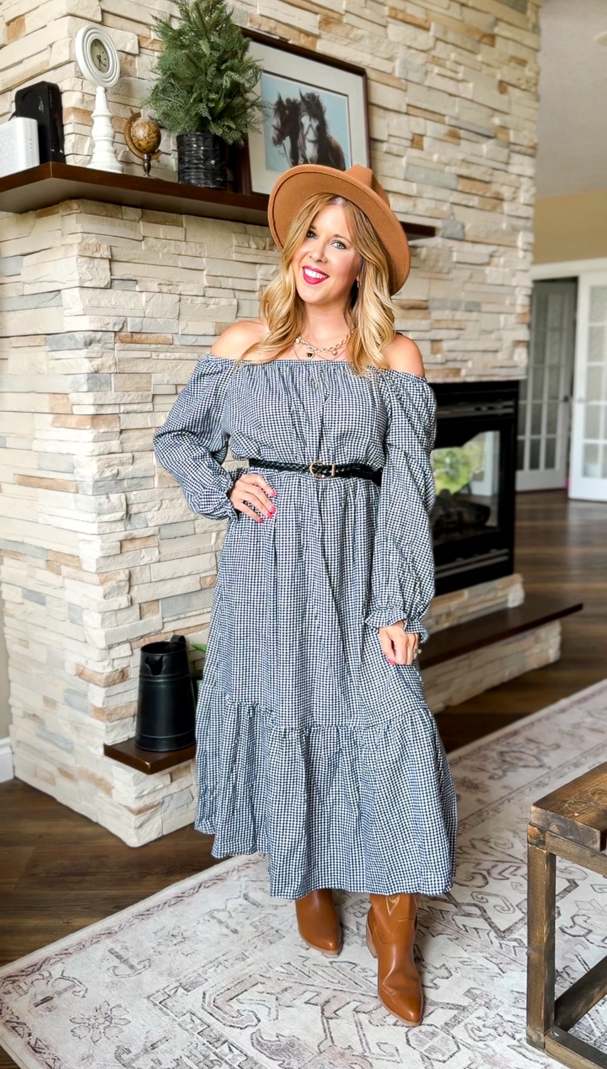 Autumn Plaid Sundress | Black & Ivory