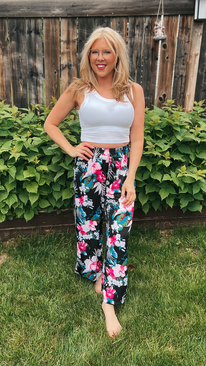 Jayla Floral Lounge Pants | Black