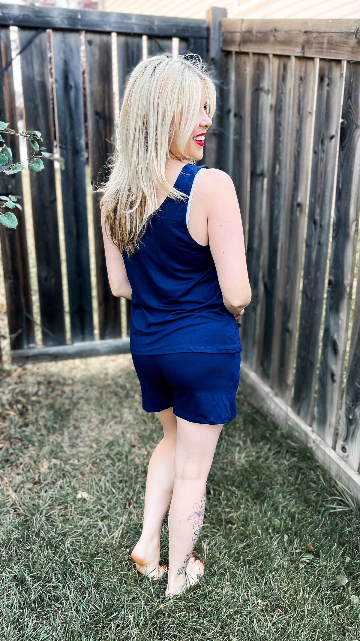 Payton Tank Top Short Set | Navy