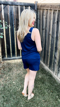 Payton Tank Top Short Set | Navy