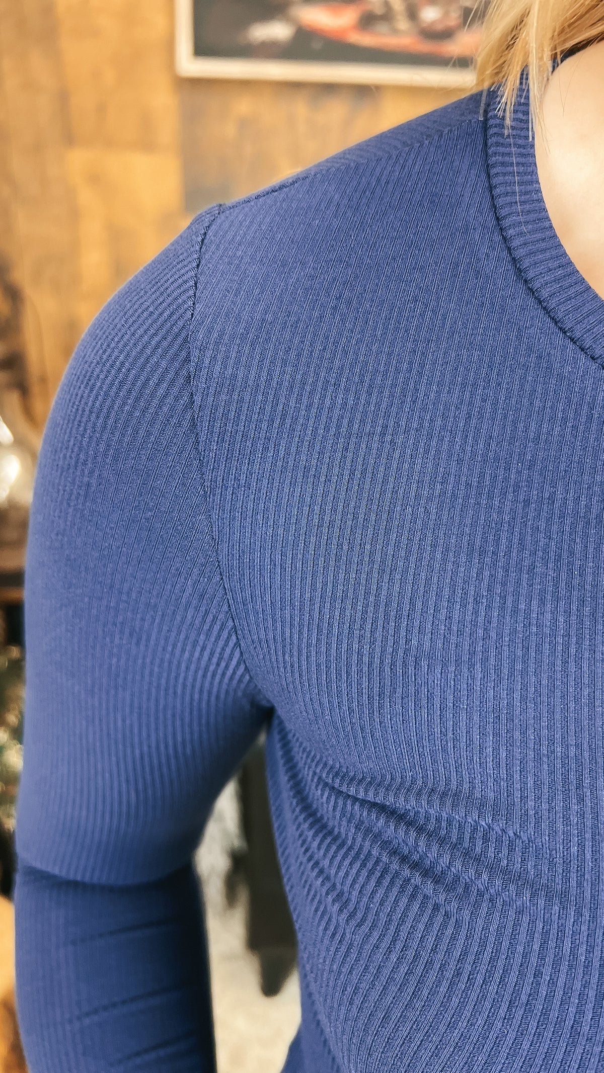 Tatum Ribbed Long Sleeve | Navy